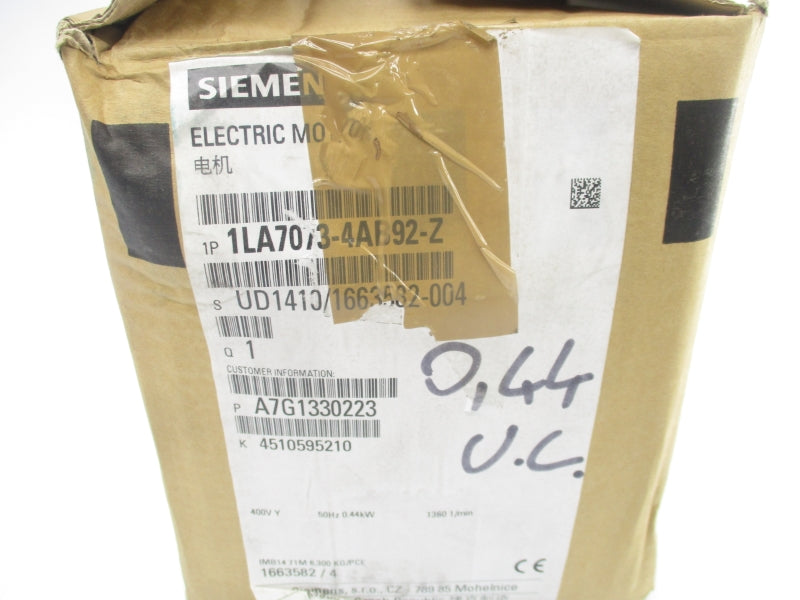 SIEMENS 1LA7073-4AB92-Z 400V 1.35A NSMP