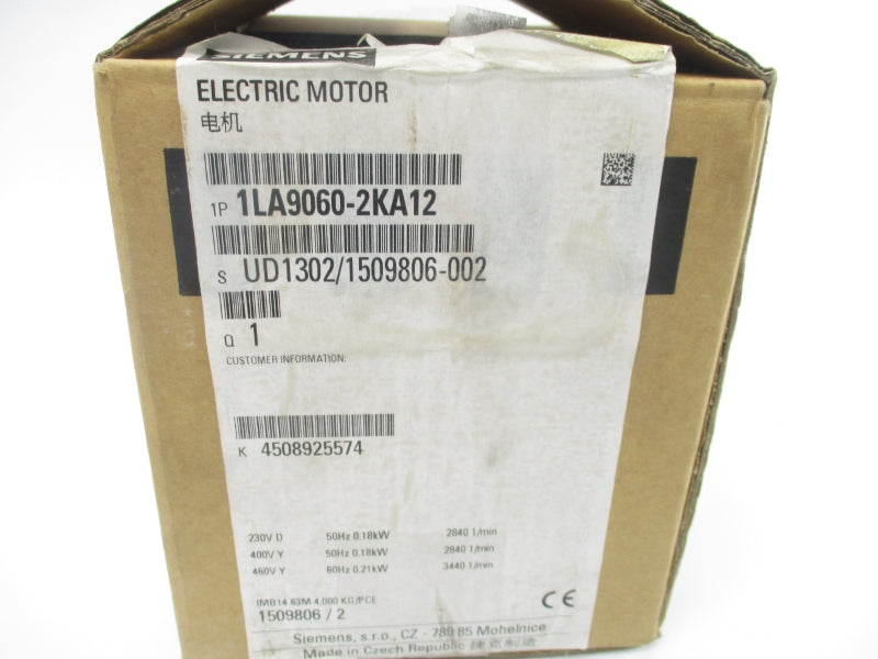 SIEMENS 1LA9060-2KA12 460V 0.83/0.48A NSMP