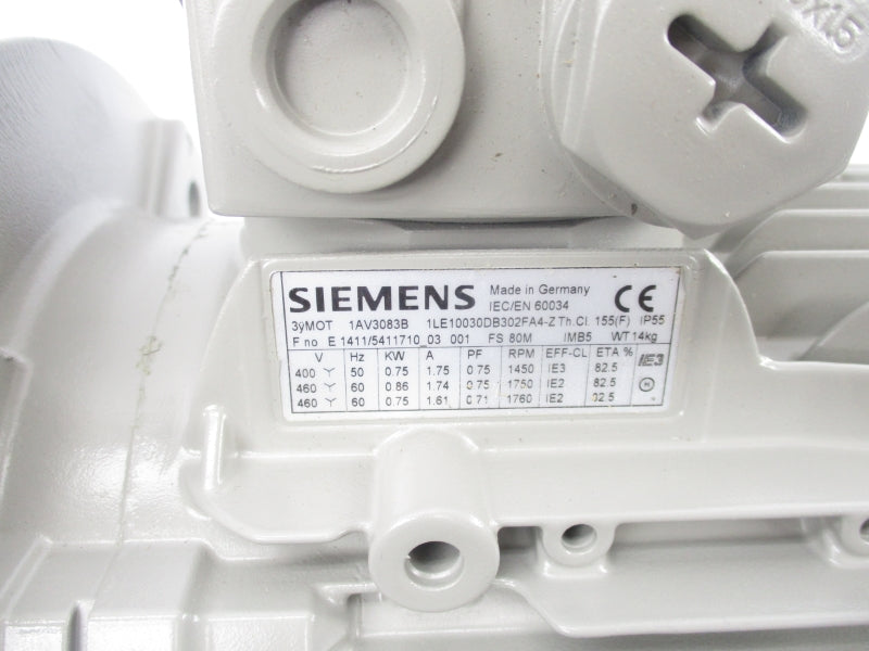SIEMENS 1LE10030DB302FA4-Z 460V 1.75A NSNP