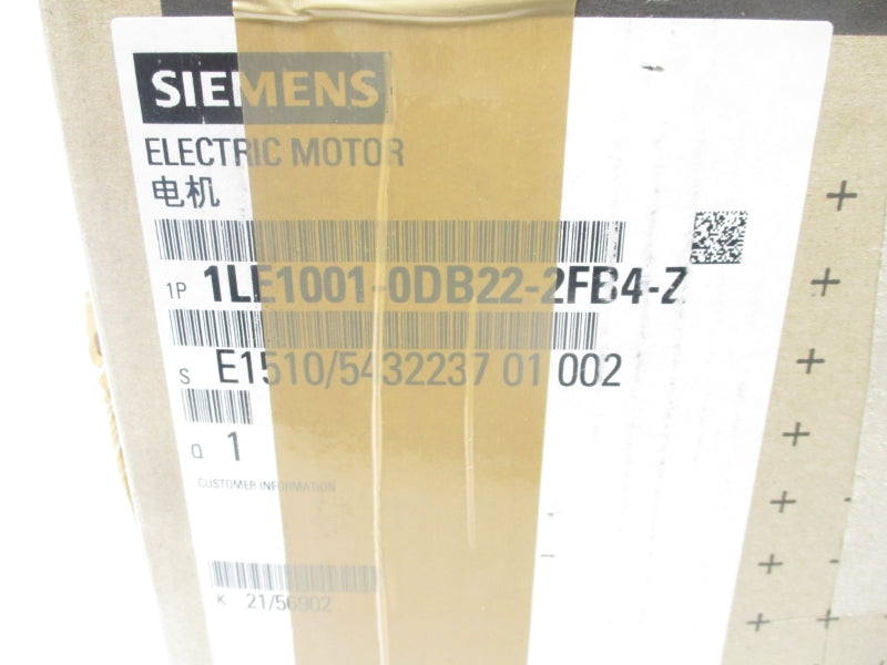 SIEMENS 1LE1001-0DB22-2FB4-Z 460V 2.40A (AS PICTURED) NSMP