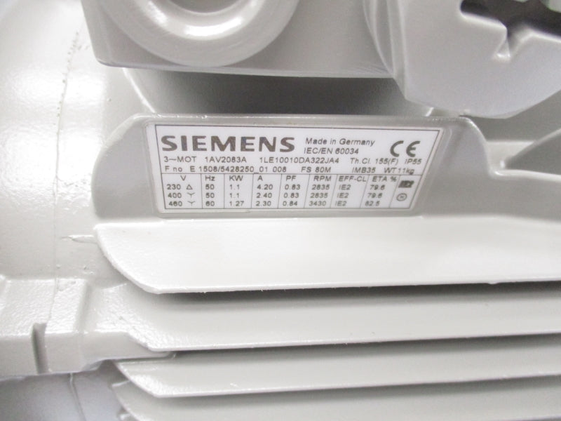 SIEMENS 1LE10010DA322JA4 460V 4.20A UNMP