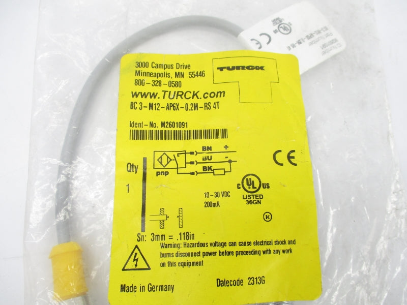 TURCK BC3-M12-AP6X-0.2M-RS4T 10-30VDC NSMP