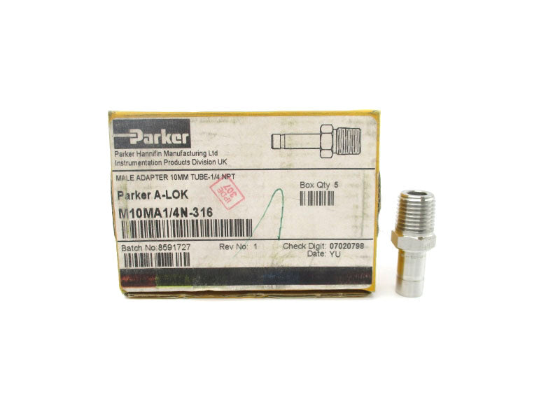 PARKER M10MA1/4N-316 10MM (PKG 0F 5) NSMP