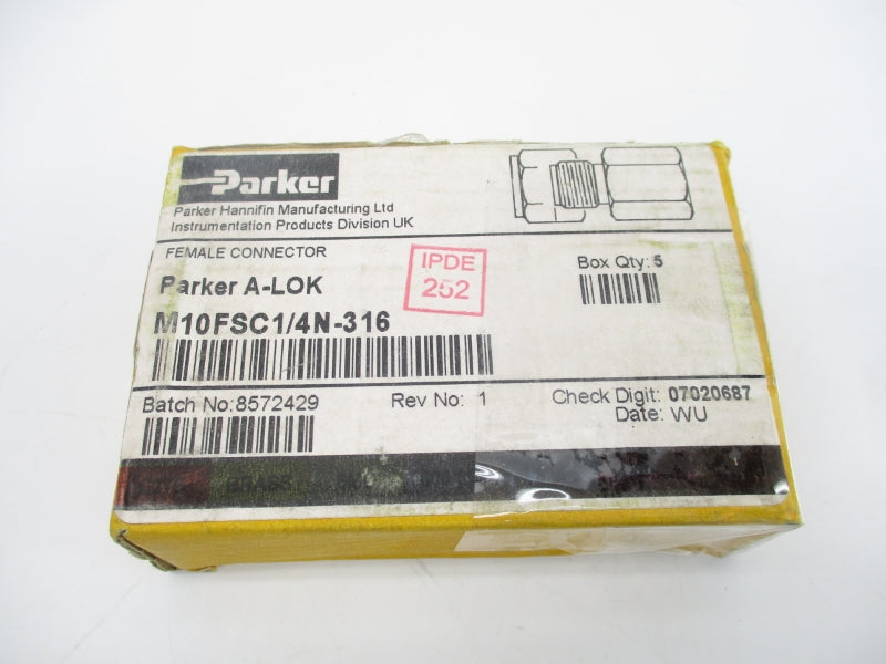 PARKER M10FSC1/4N-316 (PKG OF 5) NSMP