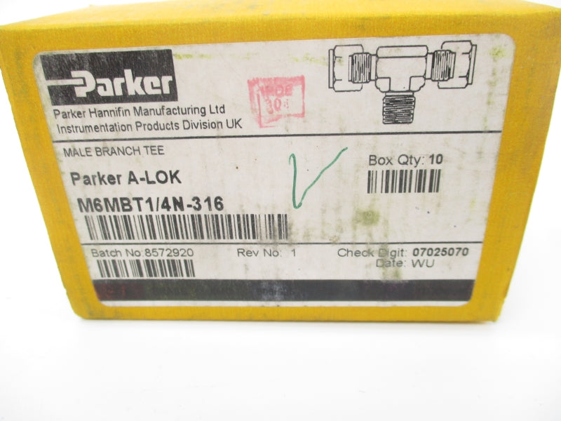 PARKER M6MBT1/4N-316 (PKG OF 10) NSMP