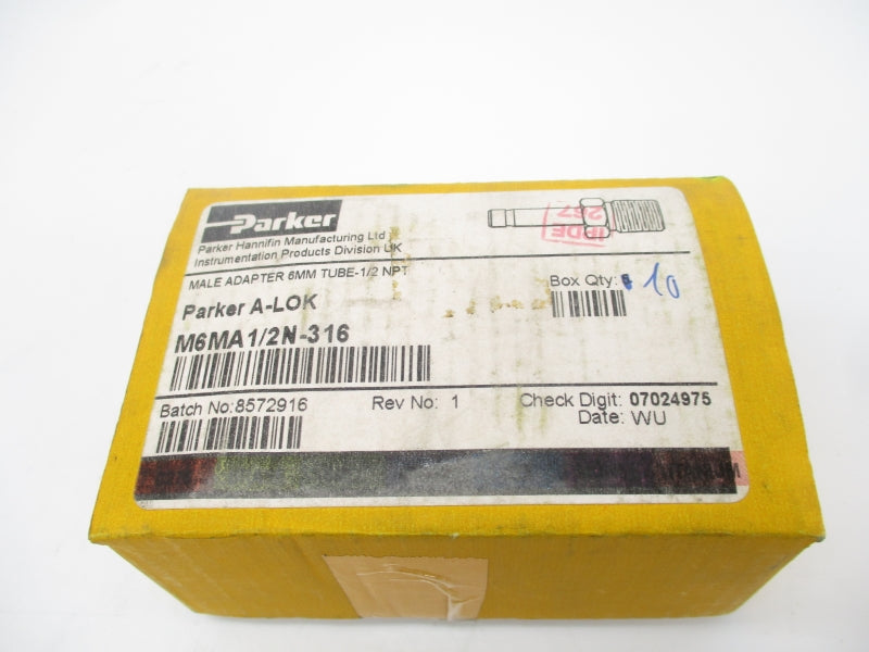 PARKER M6MA1/2N-316 (PKG OF 10) NSMP