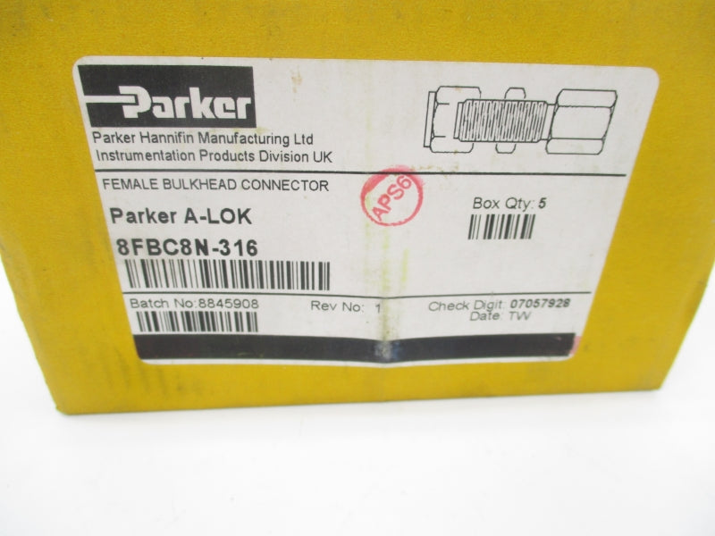 PARKER 8FBC8N-316 (PKG OF 5) NSMP