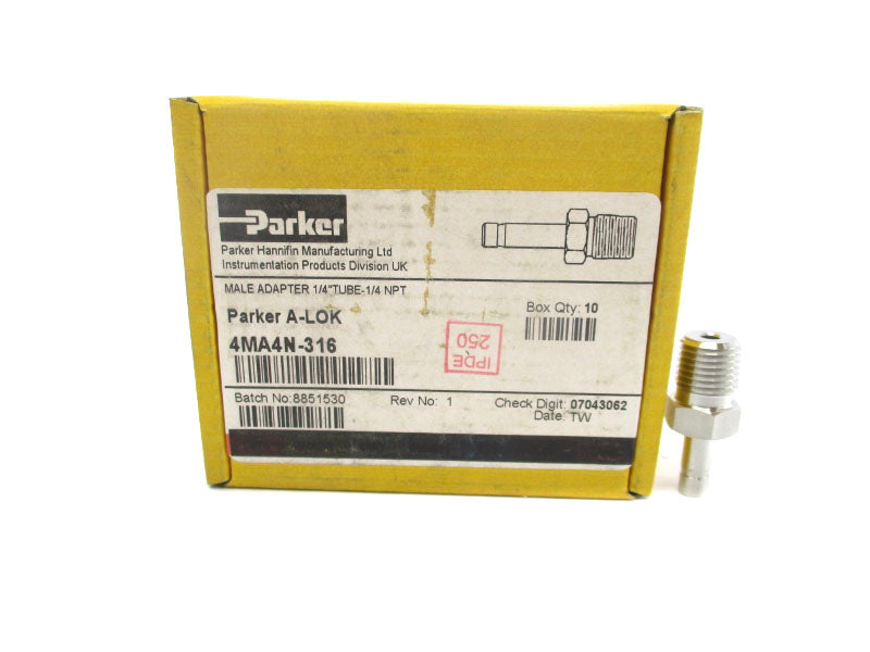 PARKER 4MA4N-316 1/4"TUBE-1/4" (PKG OF 10) NSMP