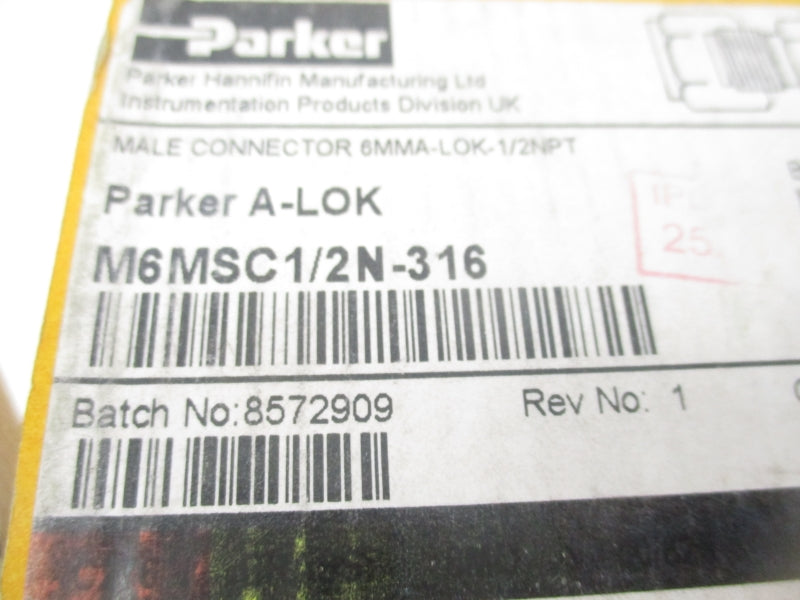 PARKER M6MSC1/2N-316 6MMA-LOK-1/2" NSNP