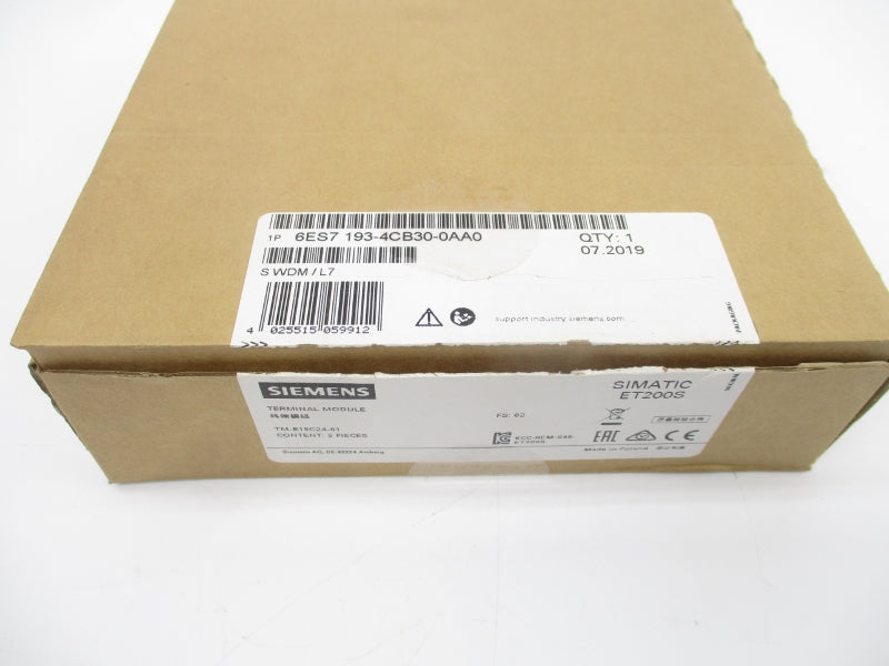 SIEMENS 6ES7193-4CB30-0AA0 (PKG OF 5) NSMP