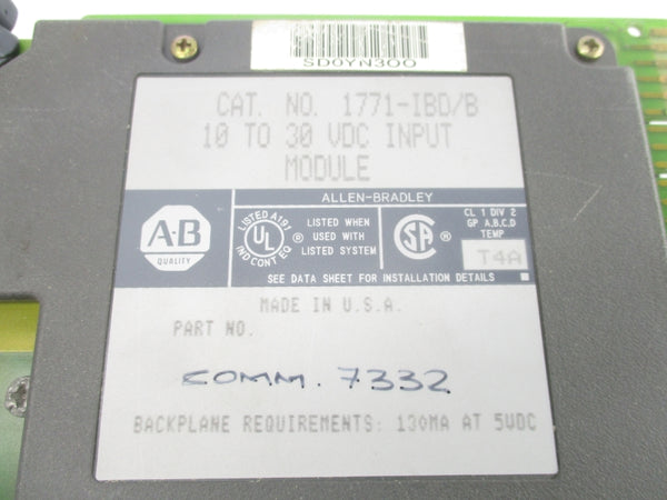 ALLEN BRADLEY 1771-IBD SER. B 30VDC UNMP