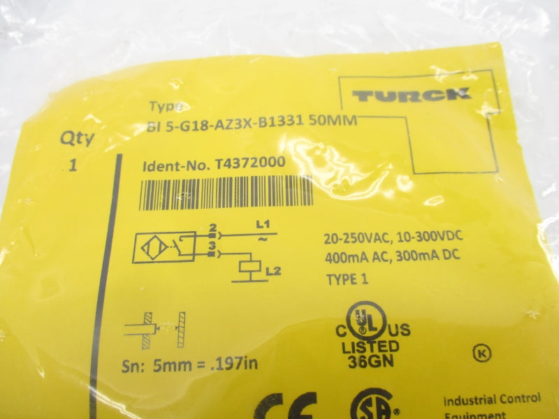 TURCK BI5-G18-AZ3X-B133150MM T4372000 20-250VAC NSMP