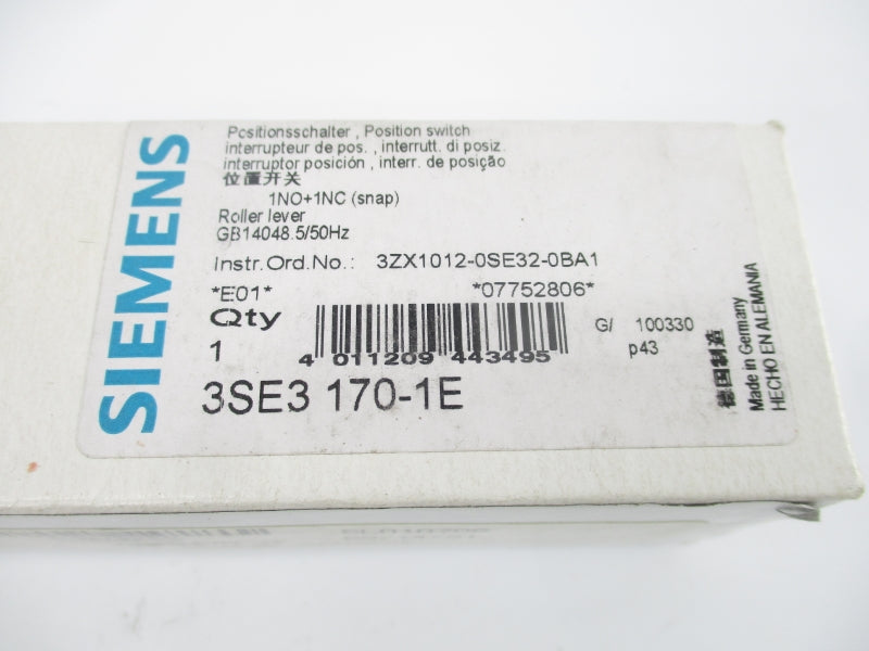 SIEMENS 3SE3170-1E 500V 6A NSMP