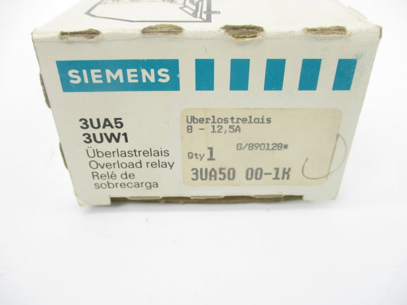 SIEMENS 3UA5000-1K 660V 8-12.5A NSMP