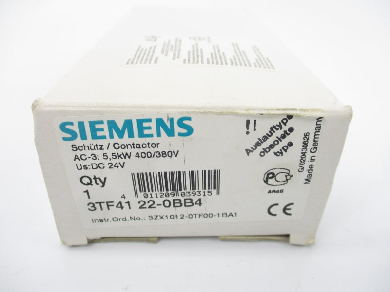 SIEMENS 3TF4122-0BB4 24VDC 20A NSMP
