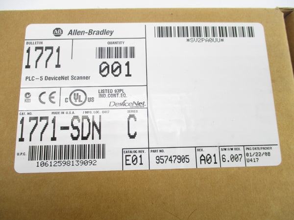 ALLEN BRADLEY 1771-SDN SER. C F/W 6.007 DATE: 2008 NSFS