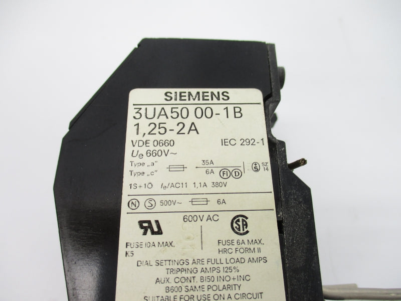 SIEMENS 3UA5000-1B 660V 1.25-2A UNMP