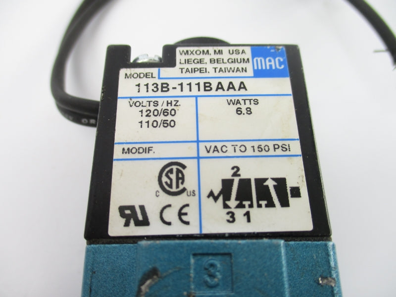 MAC 113B-111BAAA 110/120V 150PSI UNMP