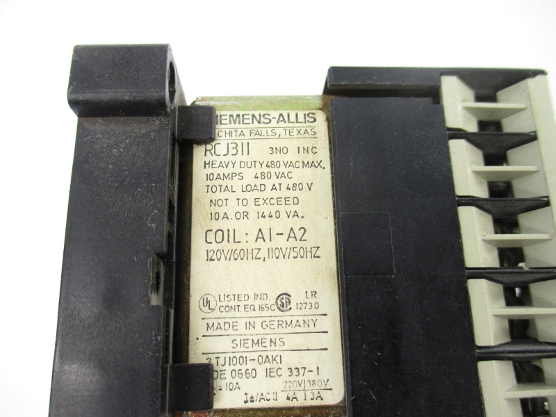 SIEMENS 3TJ1001-0AK1 110/120V 10A UNMP