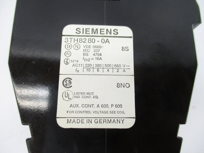 SIEMENS 3TH8280-0A 110/120V 16A UNMP