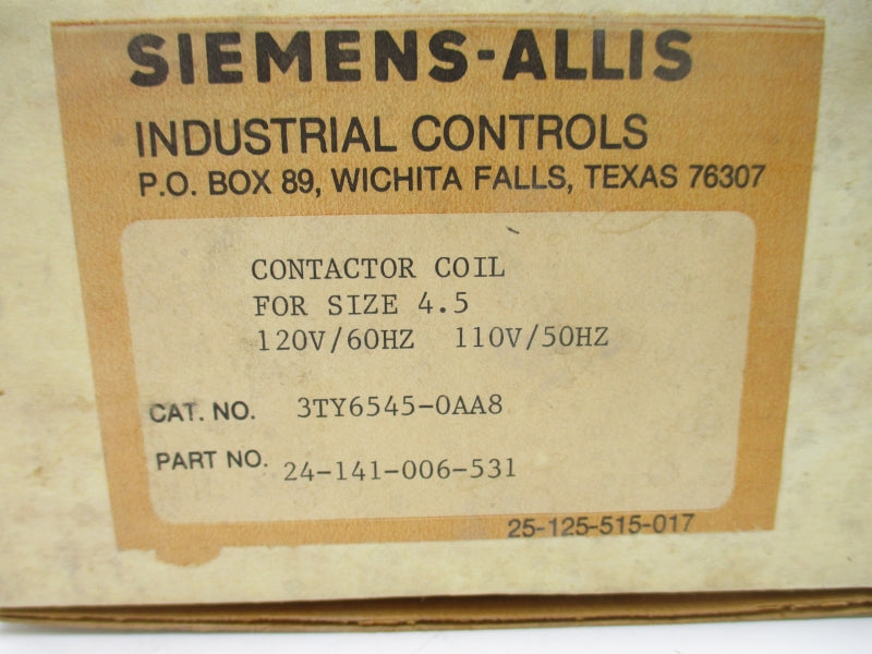 SIEMENS 3TY6545-0AA8 110/120V NSMP