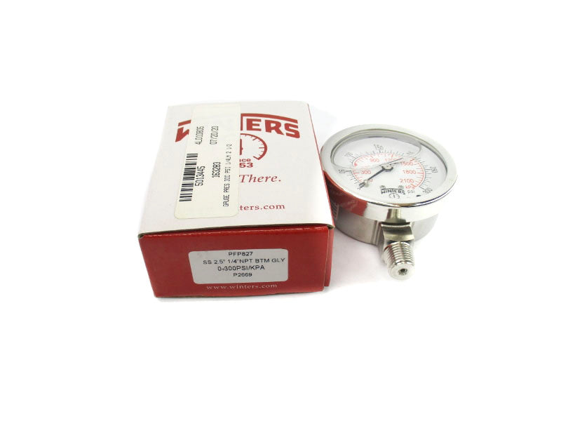 WINTERS PFP827 0-300PSI 2.5" NSMP