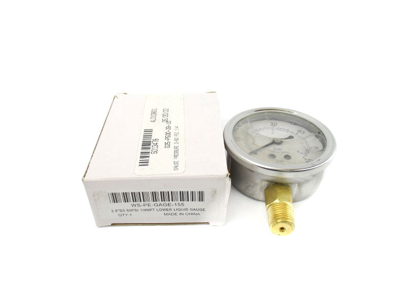 WORKSMART WS-PE-GAGE-155 0-60PSI 2.5" NSMP