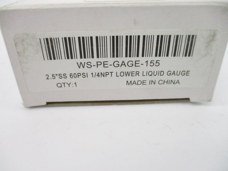 WORKSMART WS-PE-GAGE-155 0-60PSI 2.5" NSMP