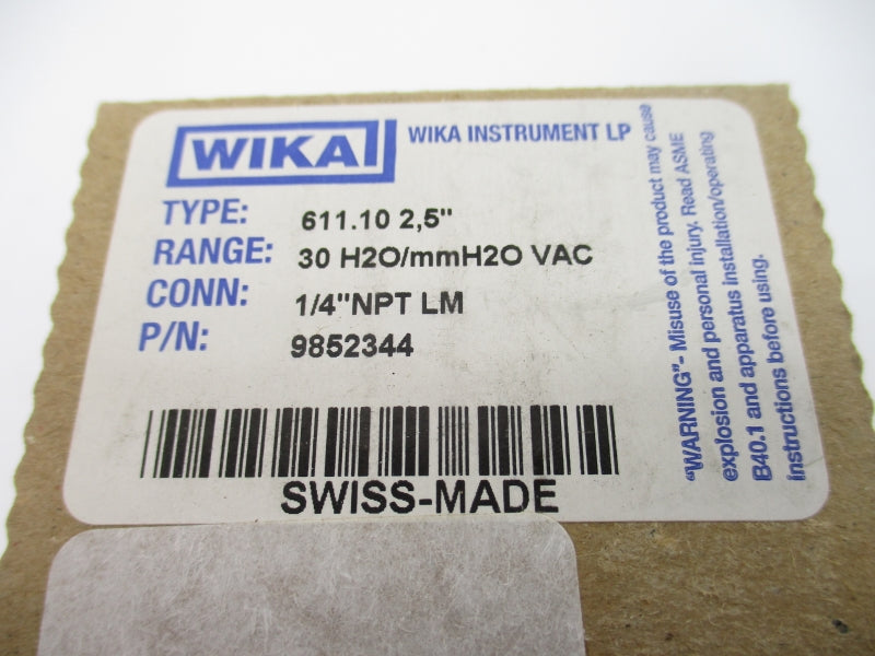 WIKA 9852344 611.102.,5" -30-0PSI NSMP