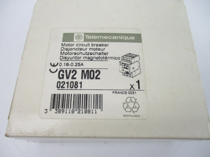 TELEMECANIQUE GV2M02 690V 0.16-0.25A NSMP