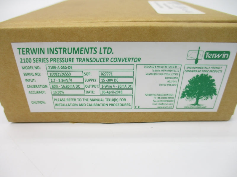 TERWIN INSTRUMENTS 2106-A-050-D6 15-30VDC NSMP