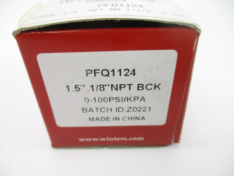 WINTERS PFQ1124 0-100PSI 1.5" NSMP