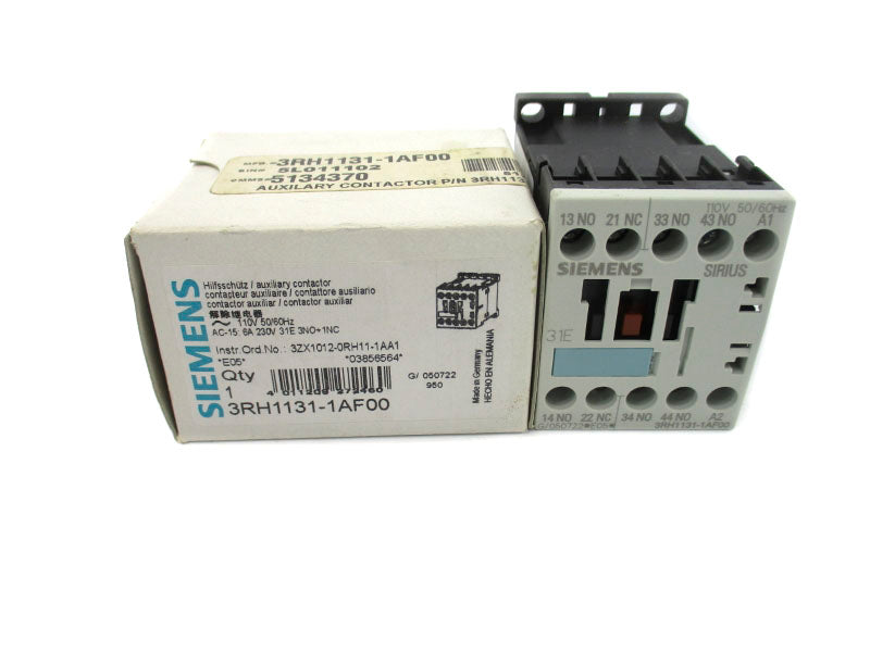 SIEMENS 3RH1131-1AF00 110V 10A NSMP