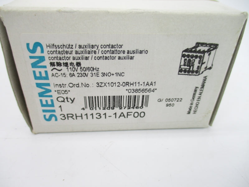 SIEMENS 3RH1131-1AF00 110V 10A NSMP