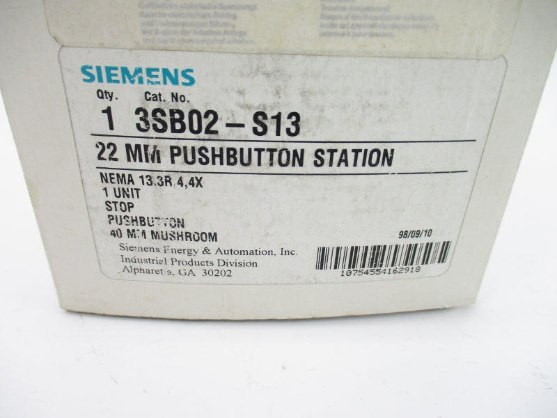 SIEMENS 3SB02-S13 NSMP