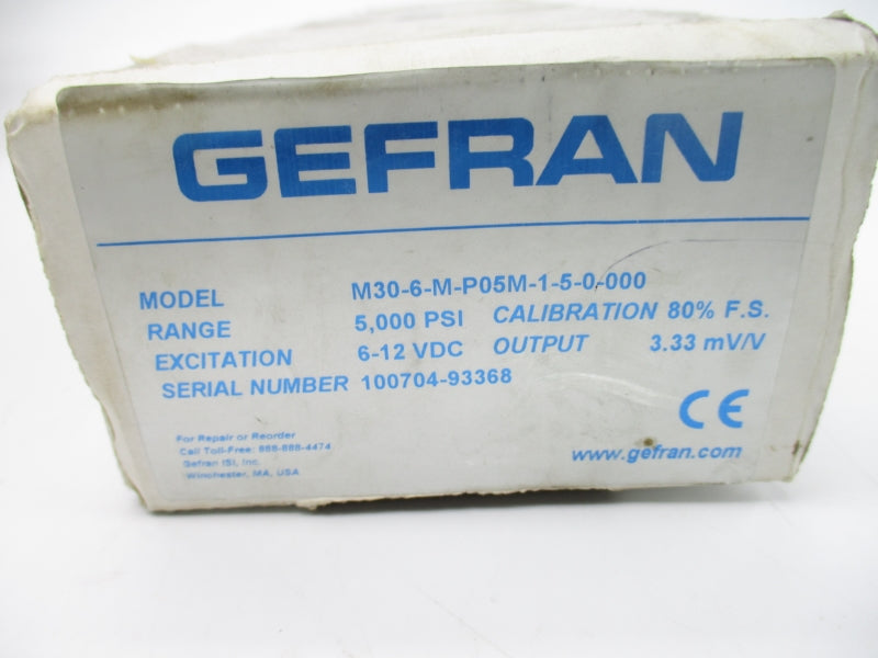 GEFRAN M30-6-M-P05M-1-5-0-000 6-12VDC 5000PSI NSMP