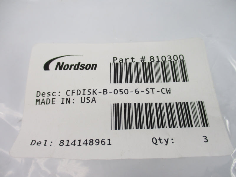 NORDSON CFDISK-B-050-6-ST-CW 810300 (PKG OF 3) NSMP