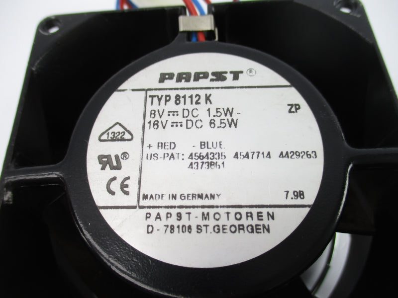 PAPST 8112K 16VDC UNMP