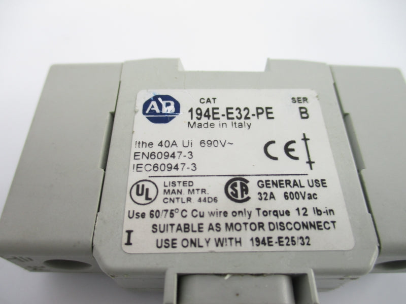 ALLEN BRADLEY 194E-E32-PE SER. B 600VAC 32A NSNP