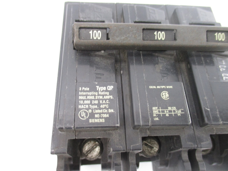 SIEMENS QP3100 240VAC 100A UNMP