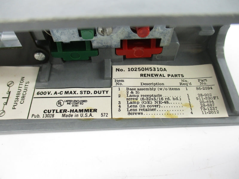 CUTLER HAMMER 10250H5310A 600VAC (AS PICTURED) NSNP