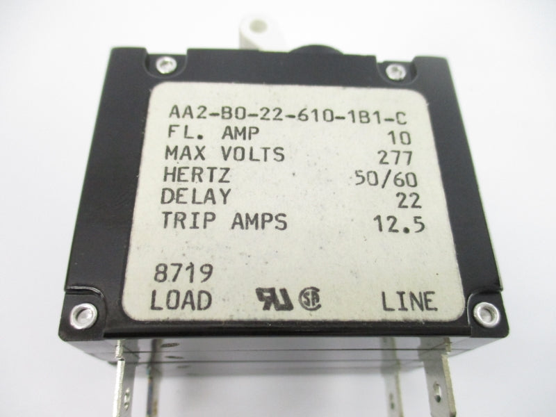 CARLING SWITCH AA2-B0-22-610-1B1-C 277V 12.5A NSNP