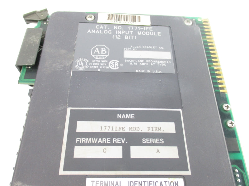 ALLEN BRADLEY 1771-IFE SER. A F/W C 5VDC 0.75A (NO TERMINAL) UNMP
