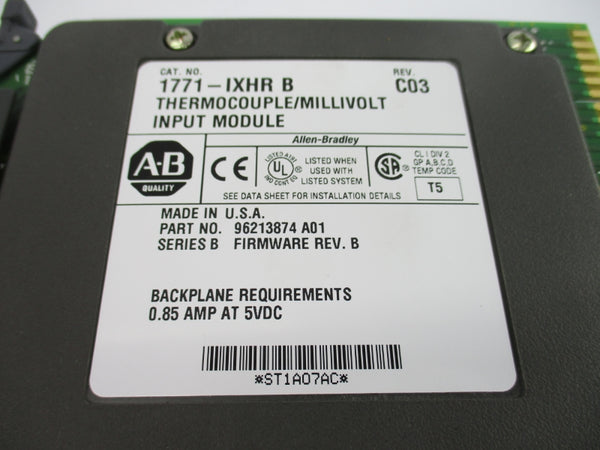 ALLEN BRADLEY 1771-IXHR SER. B F/W B 5VDC 0.85A UNMP