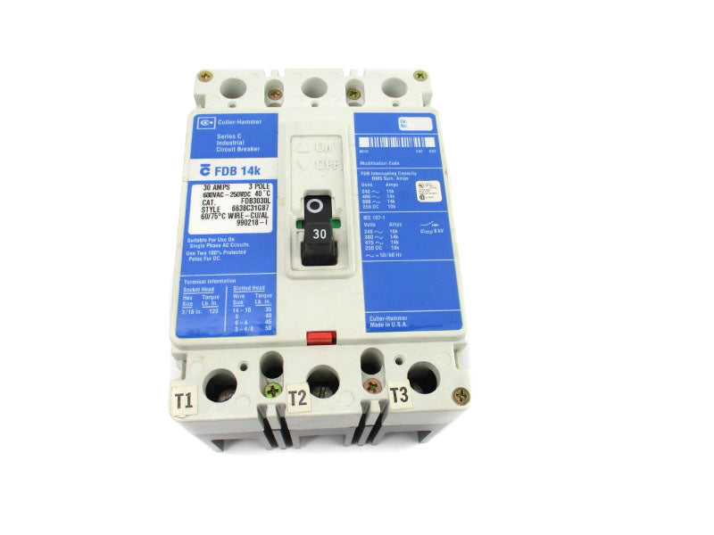 CUTLER HAMMER FDB3030L SER. C 600VAC-250VDC 30A NSNP