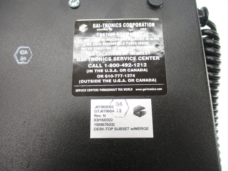 GAI-TRONICS J87083D02 GTJ87083A NSNP