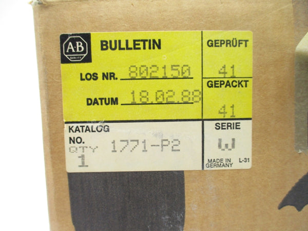 ALLEN BRADLEY 1771-P2 SER. W 120/220V 1/.5A (BR/YL) NSMP