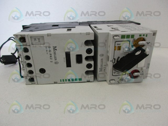 MOELLER S-G-PKZ 2 WITH BASE ZM-10-PKZ2 MOTOR PROTECTOR *USED*