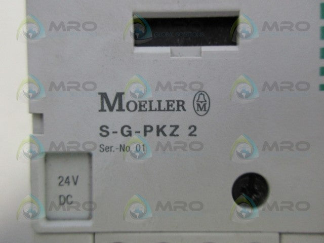 MOELLER S-G-PKZ 2 WITH BASE ZM-10-PKZ2 MOTOR PROTECTOR *USED*