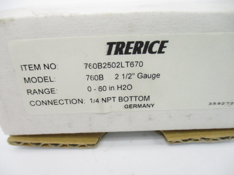 TRERICE 760B2502LT670 0-60"H2O 2-1/2" NSMP